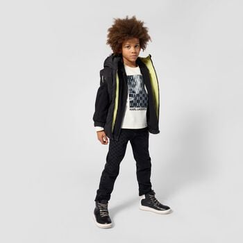 Boys White Ikonik Long Sleeve Top