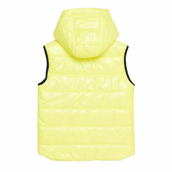 Boys Neon Green Logo Gilet