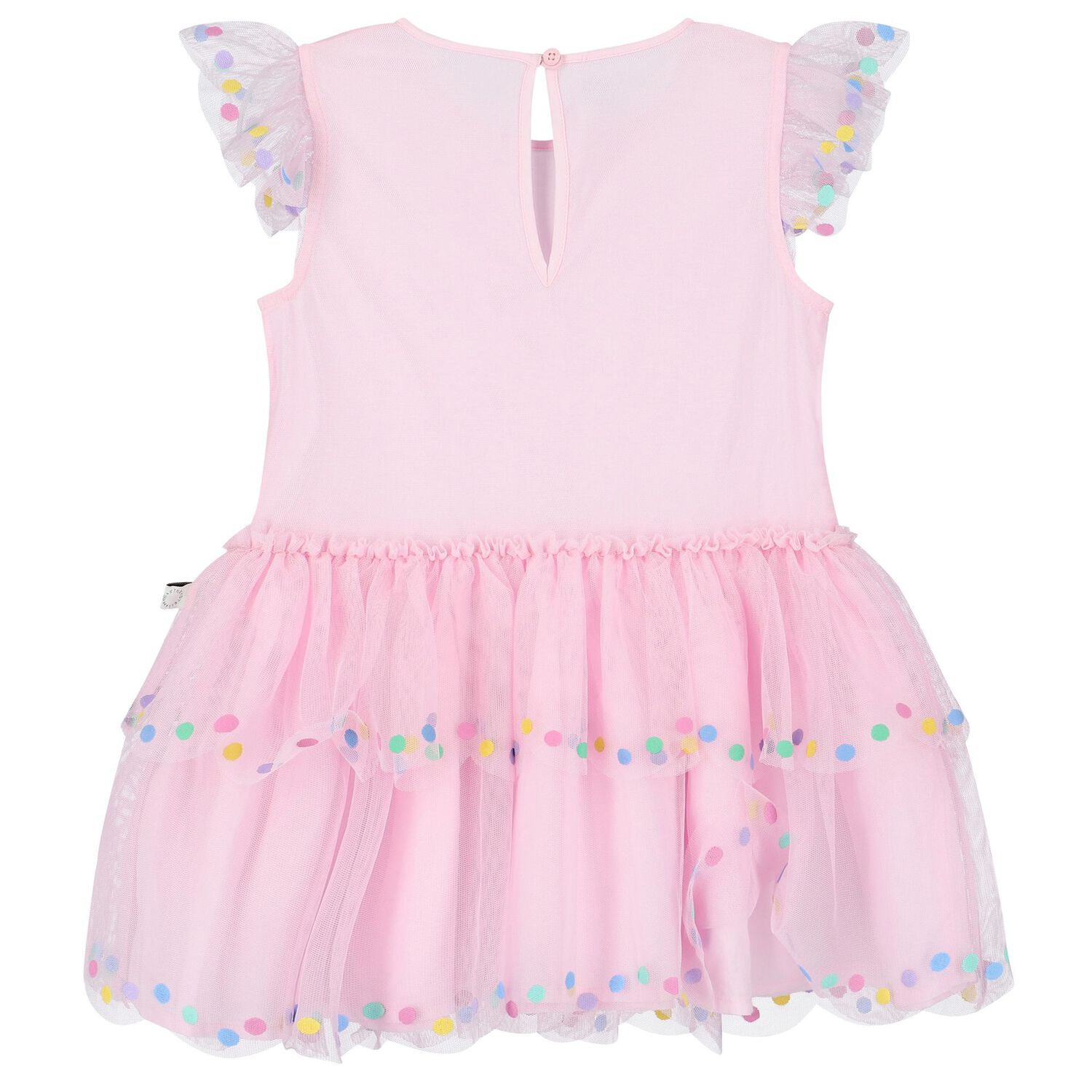 Younger Girls Pink Tulle Dress, 1, hi-res