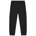 Boys Black Logo Joggers, 1, hi-res