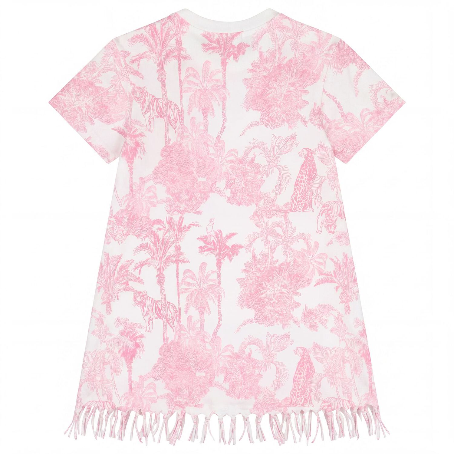 Girls White & Pink Jungle Dress, 1, hi-res