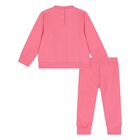 Younger Girls Pink Teddy Bear Tracksuit, 1, hi-res