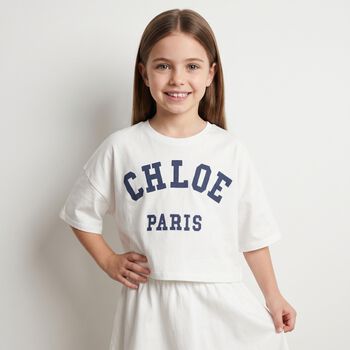 Girls Mini Me White Logo T-Shirt