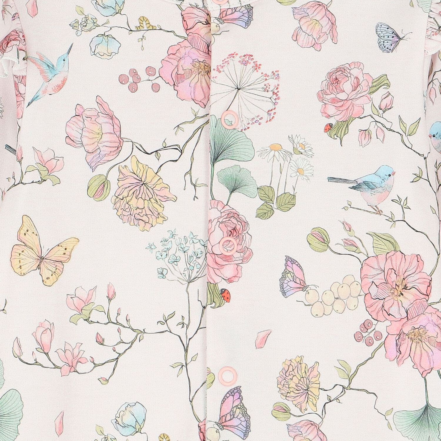Baby Girls Pink Floral Ruffled Babygrow, 1, hi-res image number null