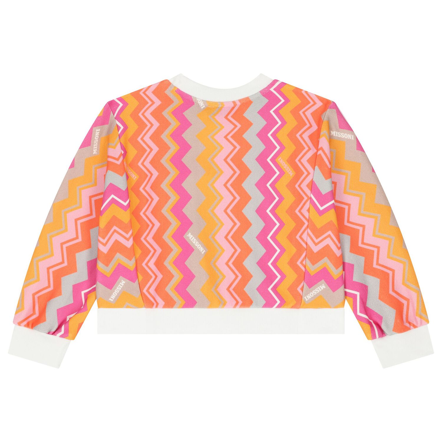 سويت شيرت بنات بالشعار باللون الأبيض , 1, hi-res