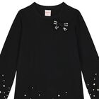 Girls Black Embellished Jumper Dress, 1, hi-res