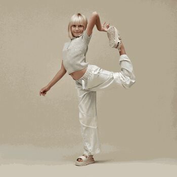 Beige Chunky Logo Sandals 