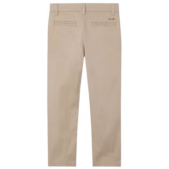 Boys Beige Chino Trousers