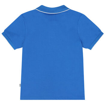 Younger Boys Blue Logo Polo Shirt