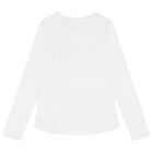 Girls White Embellished Logo Long Sleeve Top, 1, hi-res