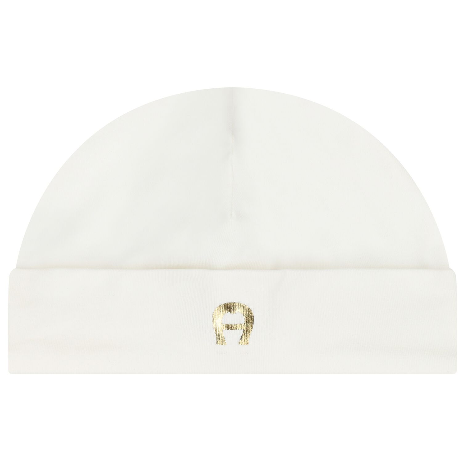 Ivory & Gold Logo Baby Hat, 1, hi-res