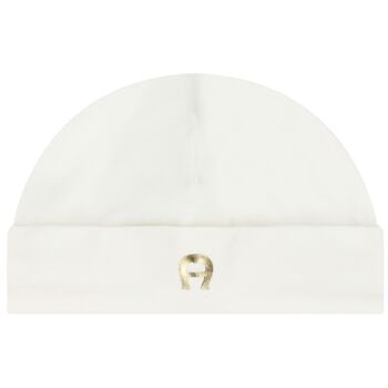 Ivory & Gold Logo Baby Hat