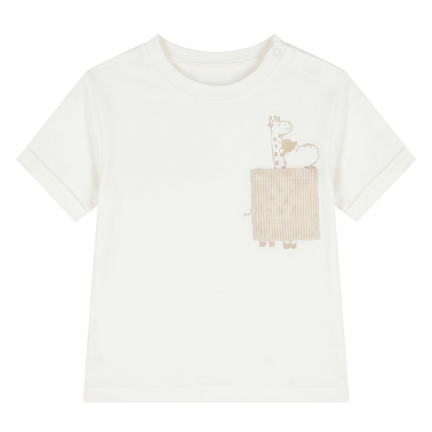 طقم شورت مخطط للأولاد الصغار باللون البيج والأبيض, 2, hi-res