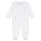 Baby Boys White & Blue Just Giraffe Babygrow Set, 1, hi-res
