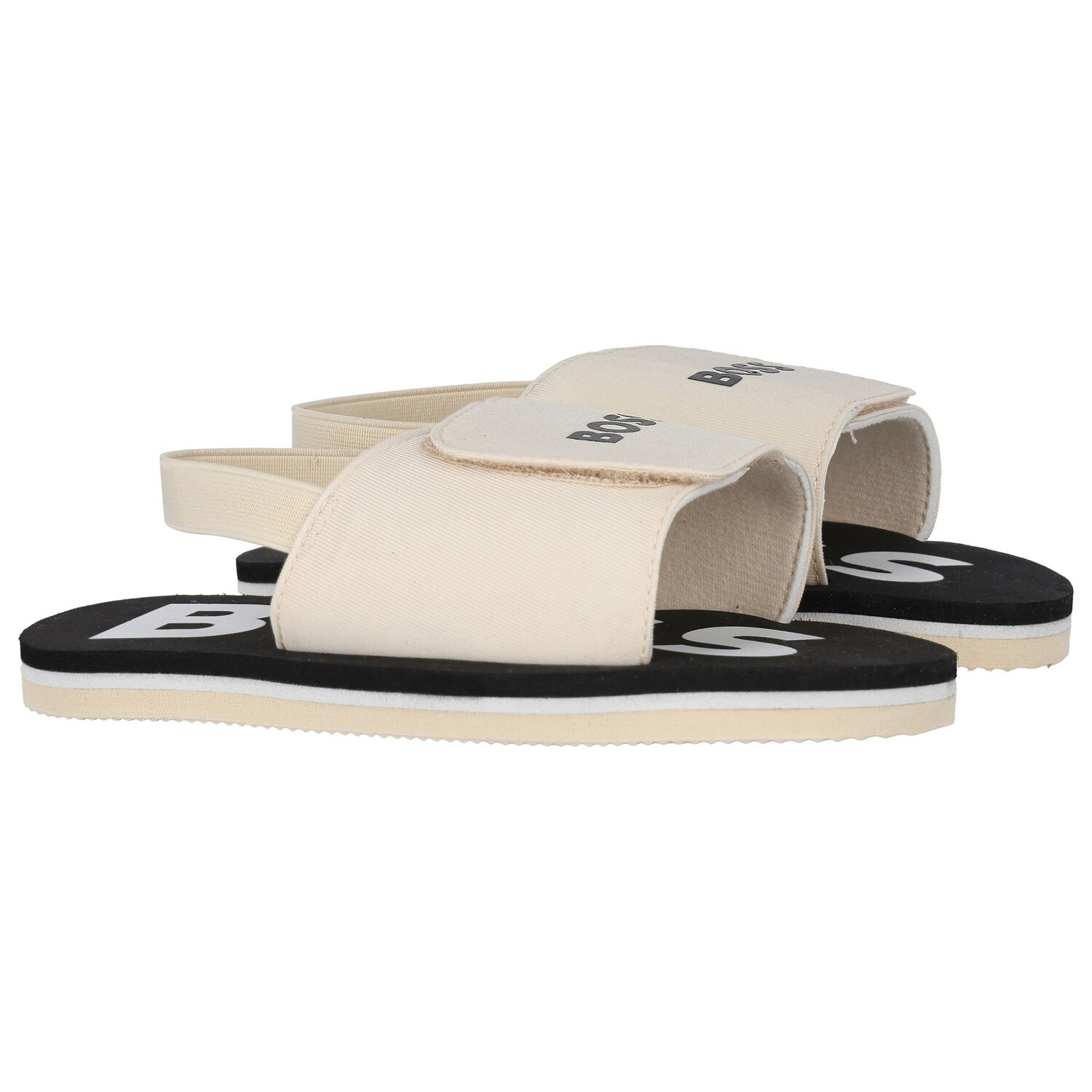 صندل اولاد بالشعار باللون البيج والاسود, 2, hi-res image number null