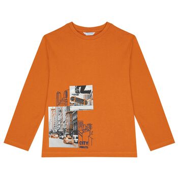 Boys Orange Long Sleeve Top