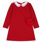 Girls Red Dress Set, 3, hi-res