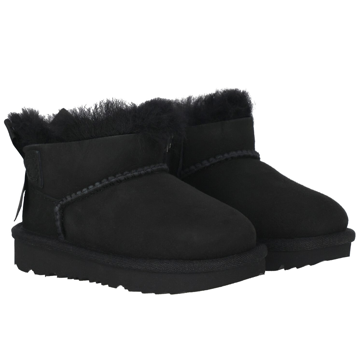 Younger Girls Black Ultra Mini Bailey Bow Boots, 1, hi-res