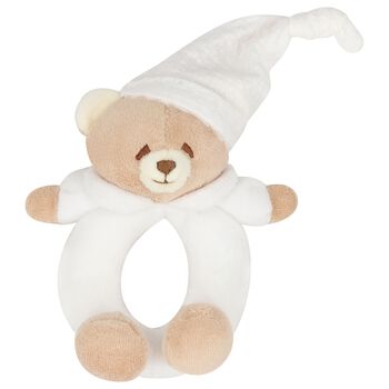 White & Beige Bear Rattle Toy ( 15cm )