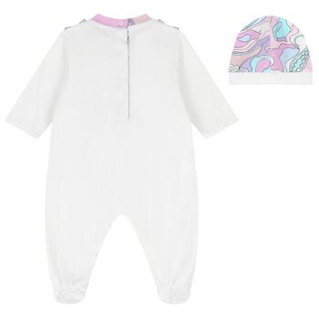Baby Girls White & Blue Orchidee Babygrow Gift Set