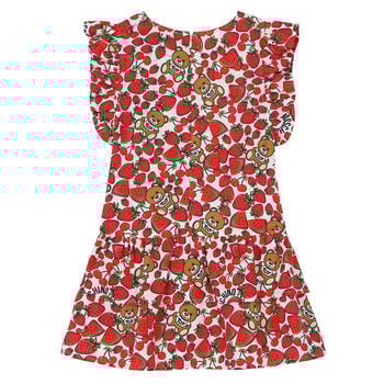 Girls Red Printed Dress