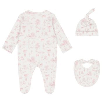 Baby Girls White & Pink Swan Babygrow Gift Set 