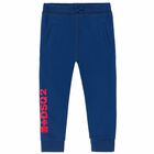 Boys Blue Logo Joggers, 1, hi-res