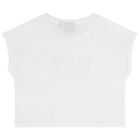 Girls White & Purple Logo Shorts Set, 2, hi-res