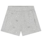 Girls Grey Floral Shorts, 1, hi-res