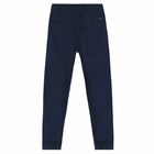Boys Navy Cotton Trousers, 2, hi-res