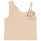 Girls Gold Rose Applique Top, 2, hi-res