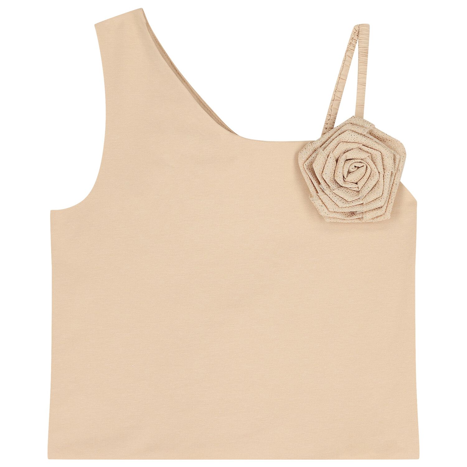 Girls Gold Rose Applique Top, 2, hi-res