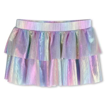 Girls Iridescent Rainbow Ruffled Skirt
