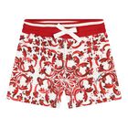 Baby Boys White & Red Majolica Shorts, 1, hi-res