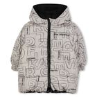 Younger Boys Beige & Black Reversible Puffer Jacket, 1, hi-res