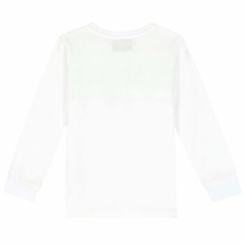 Boys White Logo Long Sleeve Top