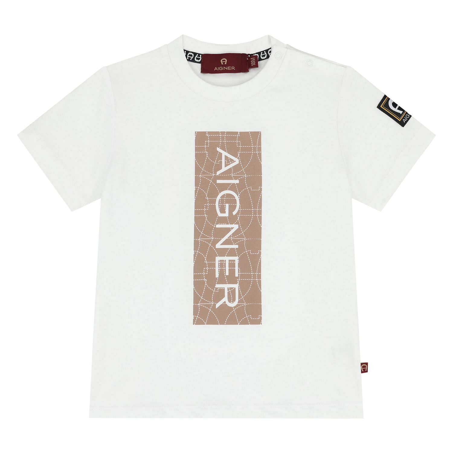 Younger Boys White Logo T-Shirt, 2, hi-res