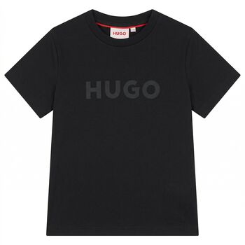 Boys Mini Me Black Logo T-Shirt