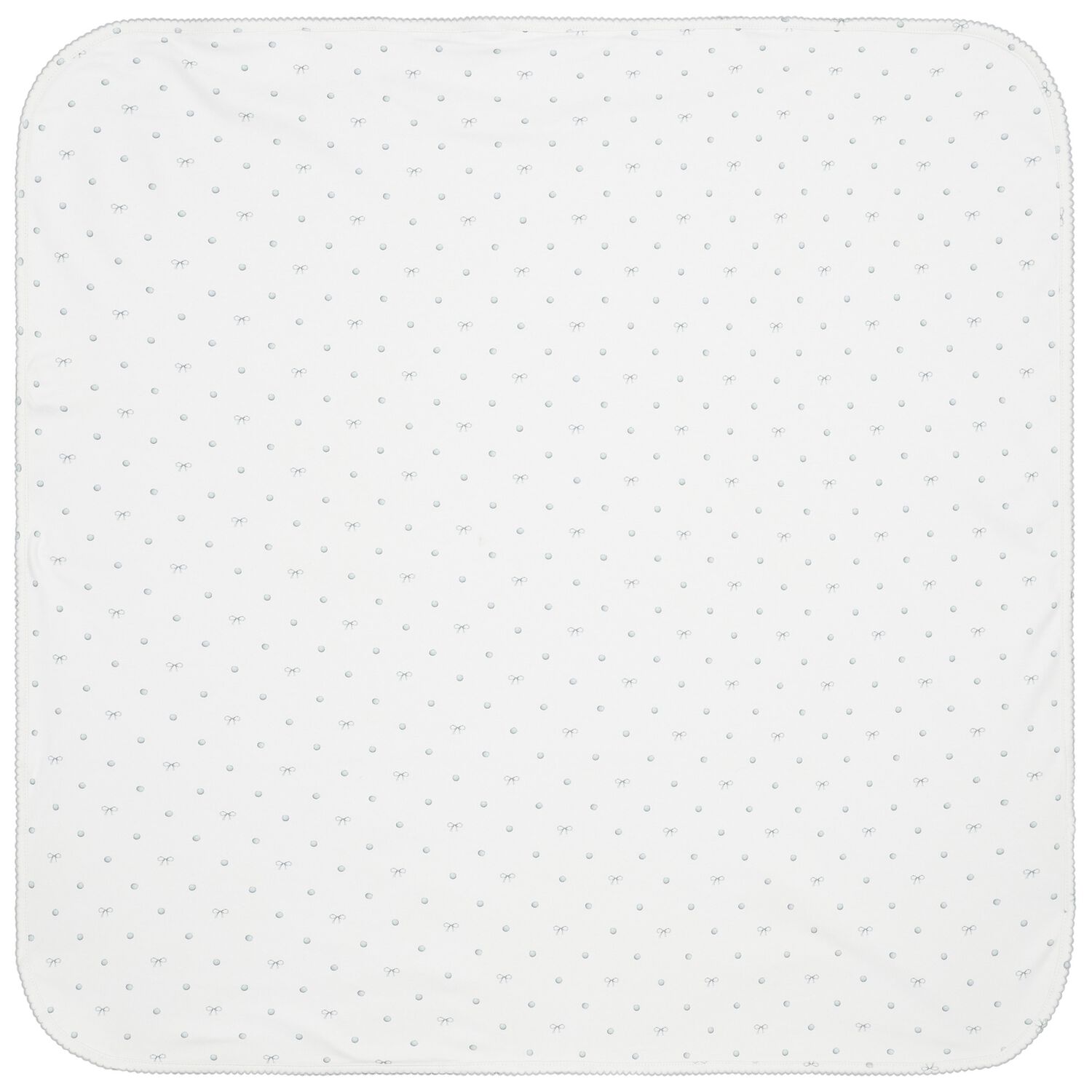 White Silver Bow Baby Blanket, 1, hi-res image number null