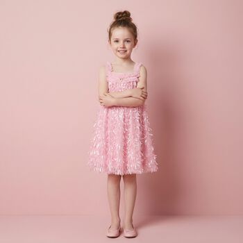 Girls Pink Sequin Tulle Dress