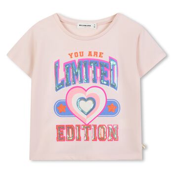 Girls Pink Embellished T-Shirt