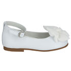 Younger Girls White Bow Shoes, 1, hi-res
