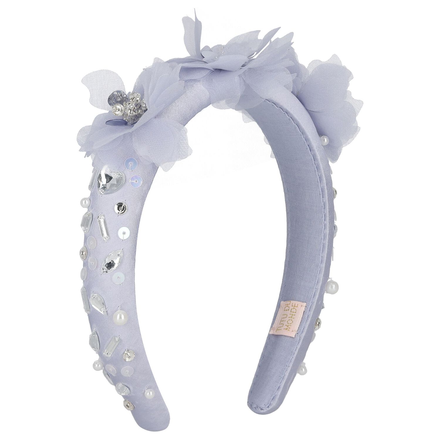 Girls Blue Flower Headband, 1, hi-res