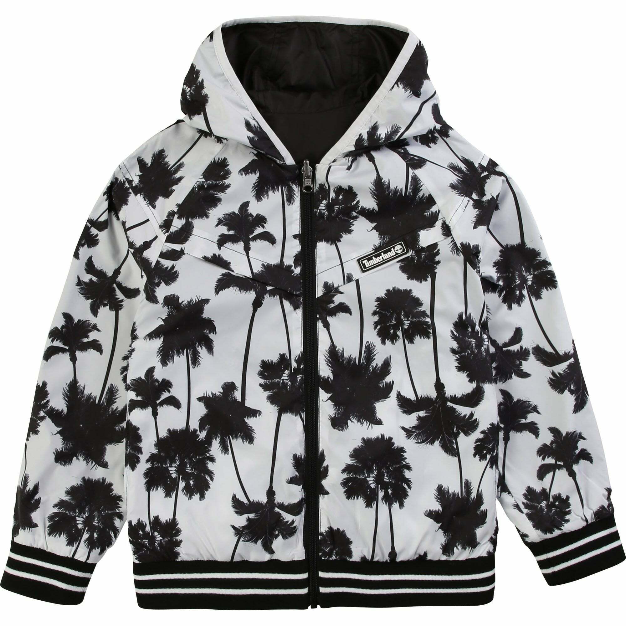 TIMBERLAND Boys Black White Reversible Windbreaker Jacket Junior Couture USA