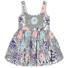 Girls Silver Sequin Mini Dress, 1, hi-res