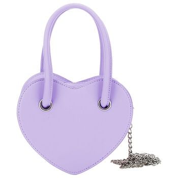 Girls Purple Leather Heart Handbag