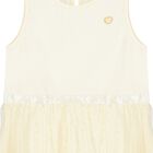 Younger Girls Ivory Logo Sleeveless Dress, 2, hi-res