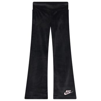 Nike Kids Girls Black Logo Velour Leggings, 1 Girls Black Logo Velour Leggings