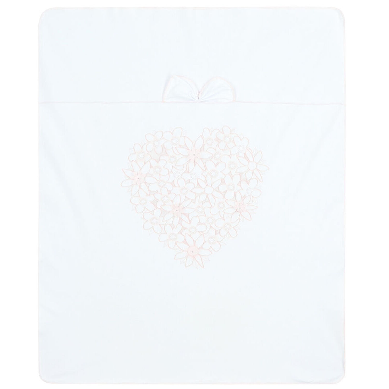 Baby Girls White Floral Blanket, 1, hi-res image number null