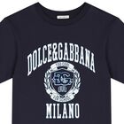 Boys Navy Blue Varsity Logo T-Shirt, 1, hi-res